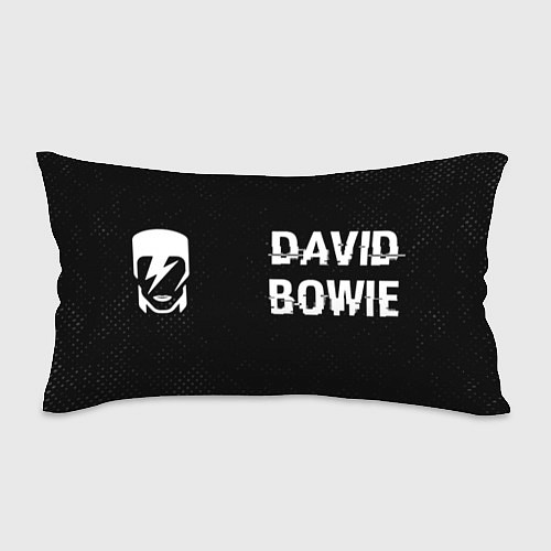 Подушка-антистресс David Bowie glitch на темном фоне: надпись и симво / 3D-принт – фото 1