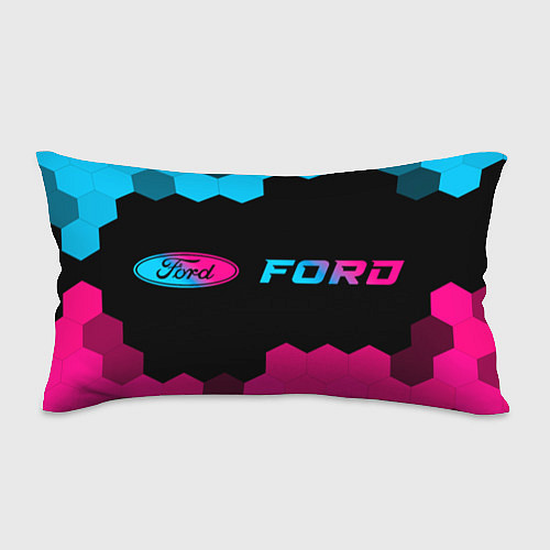Подушка-антистресс Ford - neon gradient: надпись и символ / 3D-принт – фото 1