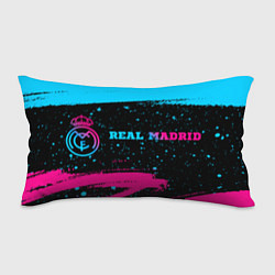 Подушка-антистресс Real Madrid - neon gradient: надпись и символ, цвет: 3D-принт