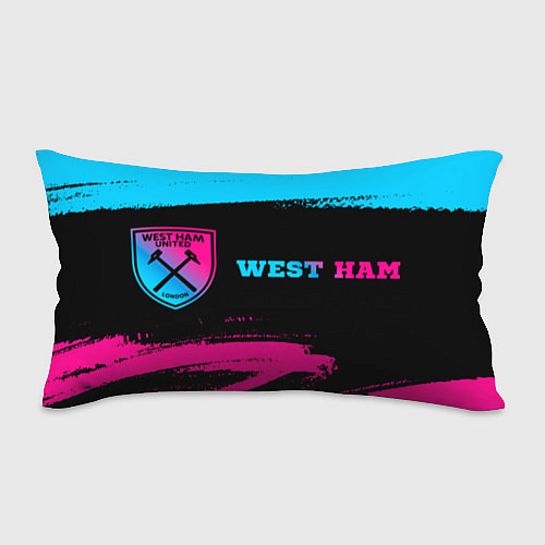 Подушка-антистресс West Ham - neon gradient: надпись и символ / 3D-принт – фото 1