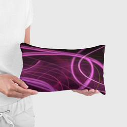 Подушка-антистресс Абстрактные неоновые розовые линии во тьме, цвет: 3D-принт — фото 2