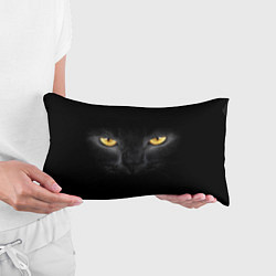 Подушка-антистресс Чёрная кошка с оранжевыми глазами, цвет: 3D-принт — фото 2