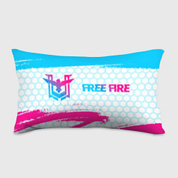 Подушка-антистресс Free Fire neon gradient style: надпись и символ, цвет: 3D-принт