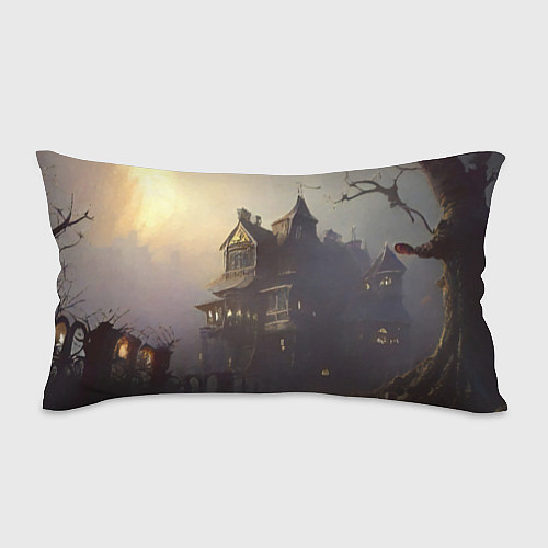 Подушка-антистресс Хэллоуин, дом с привидениями и полная луна / 3D-принт – фото 1