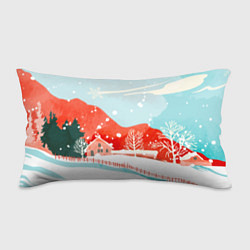 Подушка-антистресс Зимние новогодние горы, цвет: 3D-принт