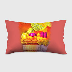 Подушка-антистресс Спелые фрукты и овощи в плетеной корзине, цвет: 3D-принт