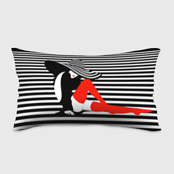 Подушка-антистресс Загадочная девушка в красных чулках, цвет: 3D-принт