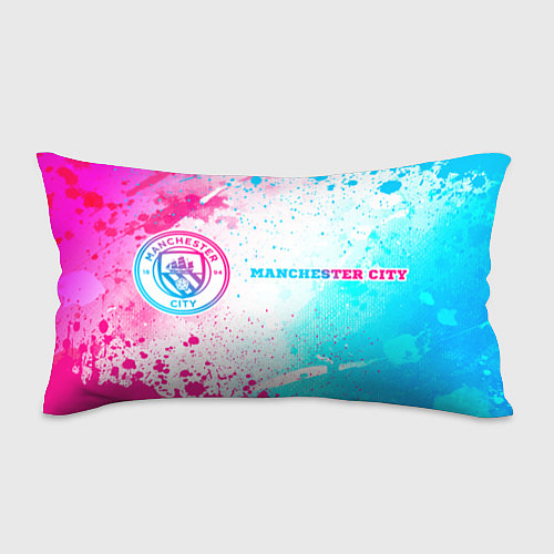 Подушка-антистресс Manchester City neon gradient style: надпись и сим / 3D-принт – фото 1