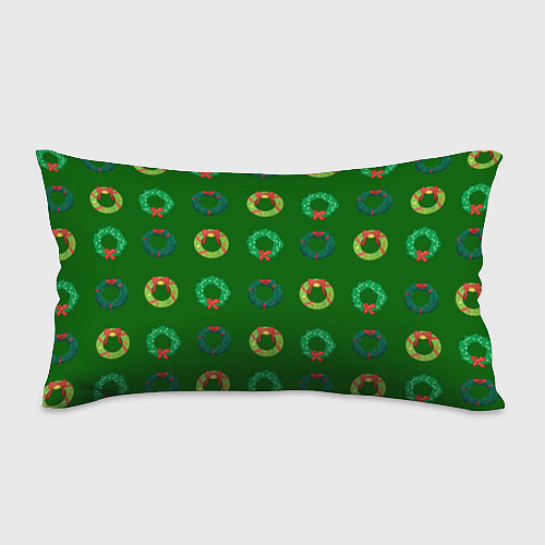 Подушка-антистресс Зеленые рождественские венки омелы / 3D-принт – фото 1