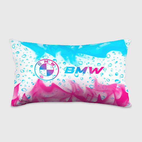 Подушка-антистресс BMW neon gradient style: надпись и символ / 3D-принт – фото 1