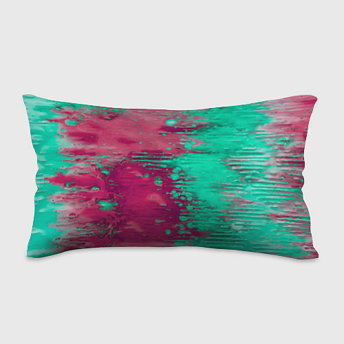 Подушка-антистресс Светло-розовые и зелёные краски растекаются / 3D-принт – фото 1