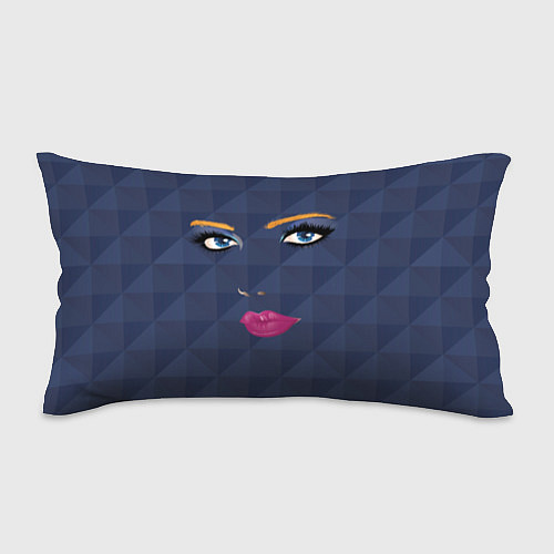 Подушка-антистресс Женское лицо с голубыми глазами и розовыми губами / 3D-принт – фото 1