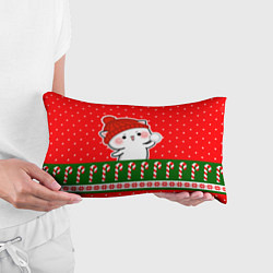 Подушка-антистресс Белый котик - играет в снежки, цвет: 3D-принт — фото 2