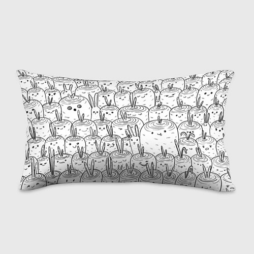 Подушка-антистресс Раскраска кролики в морковном поле / 3D-принт – фото 1