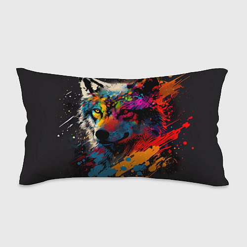 Подушка-антистресс Волк, яркие цвета / 3D-принт – фото 1