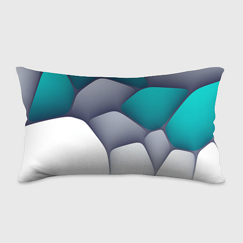 Подушка-антистресс Серо-бело-синий каменный паттерн / 3D-принт – фото 1