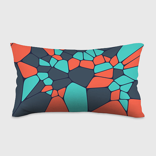 Подушка-антистресс Абстрактный паттерн из светло-синих, чёрный и оран / 3D-принт – фото 1