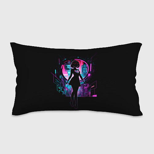 Подушка-антистресс Silhouette of a cute anime girl / 3D-принт – фото 1