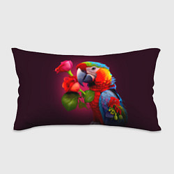 Подушка-антистресс Попугай ара с цветами, цвет: 3D-принт