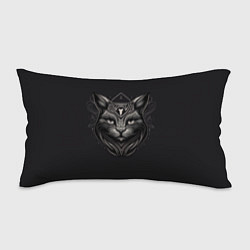 Подушка-антистресс Чёрный готический кот, цвет: 3D-принт