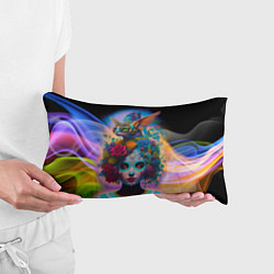 Подушка-антистресс Девушка с кошкой - нейросеть - искусство, цвет: 3D-принт — фото 2