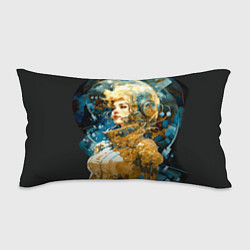 Подушка-антистресс Блондинка космонавт в золотом скафандре, цвет: 3D-принт