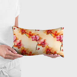 Подушка-антистресс Акварельные цветы - персиковый паттерн, цвет: 3D-принт — фото 2