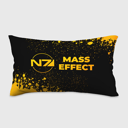 Подушка-антистресс Mass Effect - gold gradient: надпись и символ / 3D-принт – фото 1