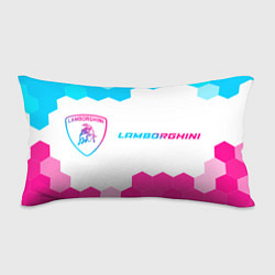 Подушка-антистресс Lamborghini neon gradient style: надпись и символ