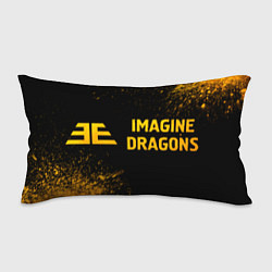 Подушка-антистресс Imagine Dragons - gold gradient: надпись и символ, цвет: 3D-принт