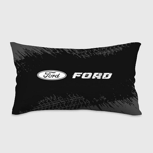 Подушка-антистресс Ford speed на темном фоне со следами шин: надпись / 3D-принт – фото 1