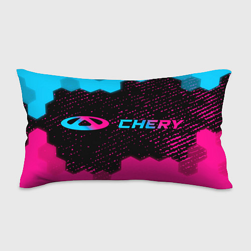 Подушка-антистресс Chery - neon gradient: надпись и символ / 3D-принт – фото 1