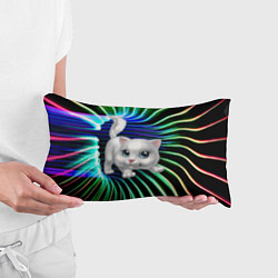 Подушка-антистресс Милая кошечка в космическом портале, цвет: 3D-принт — фото 2