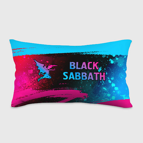 Подушка-антистресс Black Sabbath - neon gradient: надпись и символ / 3D-принт – фото 1