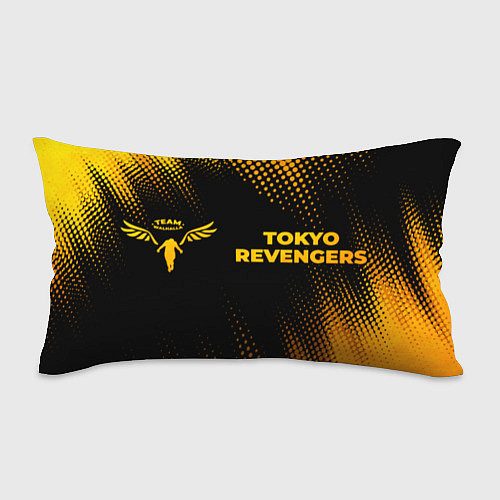 Подушка-антистресс Tokyo Revengers - gold gradient: надпись и символ / 3D-принт – фото 1