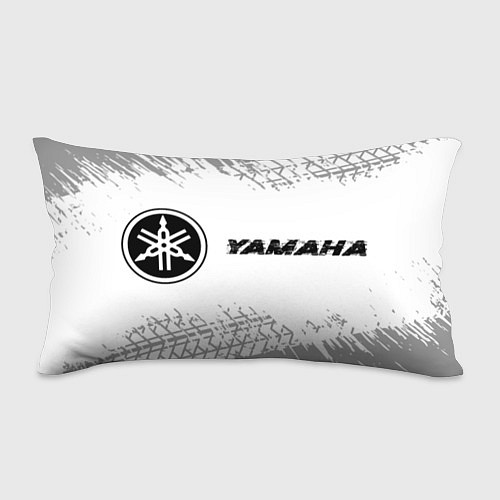 Подушка-антистресс Yamaha speed на светлом фоне со следами шин: надпи / 3D-принт – фото 1