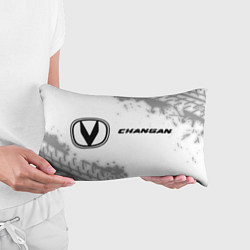 Подушка-антистресс Changan speed на светлом фоне со следами шин: надп, цвет: 3D-принт — фото 2