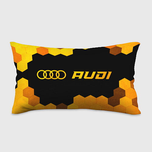 Подушка-антистресс Audi - gold gradient: надпись и символ / 3D-принт – фото 1