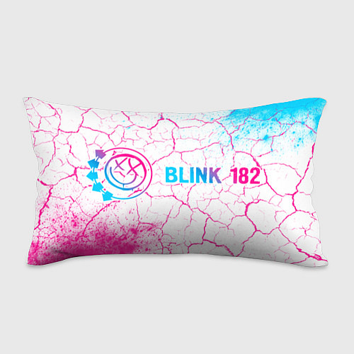 Подушка-антистресс Blink 182 neon gradient style: надпись и символ / 3D-принт – фото 1