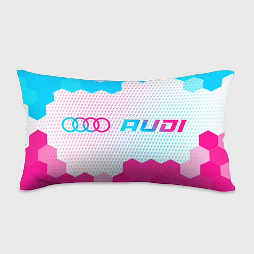 Подушка-антистресс Audi neon gradient style: надпись и символ / 3D-принт – фото 1