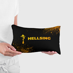 Подушка-антистресс Hellsing - gold gradient: надпись и символ, цвет: 3D-принт — фото 2