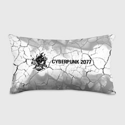 Подушка-антистресс Cyberpunk 2077 glitch на светлом фоне: надпись и с
