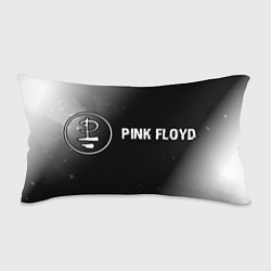 Подушка-антистресс Pink Floyd glitch на темном фоне: надпись и символ