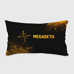 Подушка-антистресс Megadeth - gold gradient: надпись и символ, цвет: 3D-принт