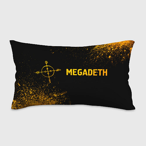 Подушка-антистресс Megadeth - gold gradient: надпись и символ / 3D-принт – фото 1