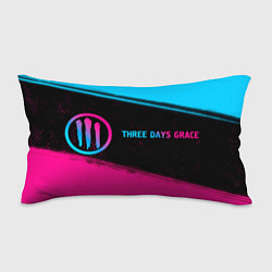 Подушка-антистресс Three Days Grace - neon gradient: надпись и символ, цвет: 3D-принт