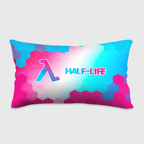Подушка-антистресс Half-Life neon gradient style: надпись и символ / 3D-принт – фото 1