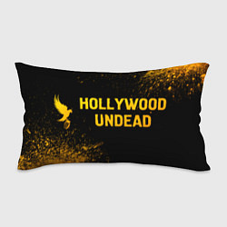 Подушка-антистресс Hollywood Undead - gold gradient: надпись и символ, цвет: 3D-принт