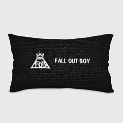 Подушка-антистресс Fall Out Boy glitch на темном фоне: надпись и симв