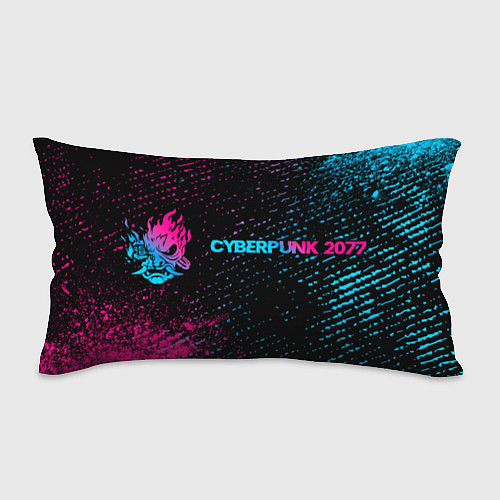 Подушка-антистресс Cyberpunk 2077 - neon gradient: надпись и символ / 3D-принт – фото 1